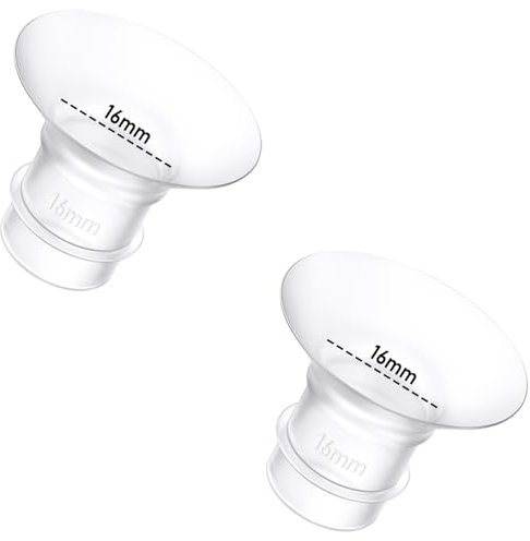 Flanscheinsatz, 16 mm, kompatibel mit Momcozy M9/M6/M5/S12 Pro/S9 Pro/Medela/Spectra/Bellababy/Lansinoh/Elvie/Nuliie/KISSBOBO/ANWIKE 24 mm tragbare Milchpumpe, Ersatzzubehör, 2 Stück