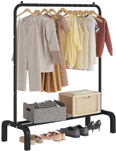 JIUYOTREE Garment Rack Clothing Clothes Rack for Clothes Organizing Black