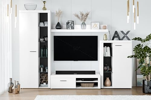 AXLIVING Spacoro Wohnwand Weiß 270 cm breite, hochwertig