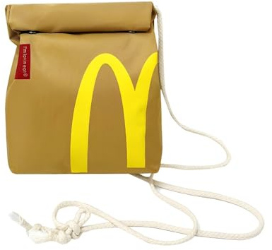 Frlyee Klassische lustige Retro-Papiertüte Mit Großem Fassungsvermögen Niedlicher Personalisierter Schulter- und Umhängerucksack Aus Segeltuch Notebooktasche Canvas Rucksack (Braun, Umhängetasche)