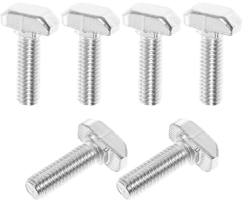 EXAOMBLE Pernos en T de Acero Inoxidable M6x20, Cabeza de Martillo, 30 Piezas, Tornillos Deslizantes para Ranura en T de Aluminio, Fijación Industrial para Perfiles y Estructuras