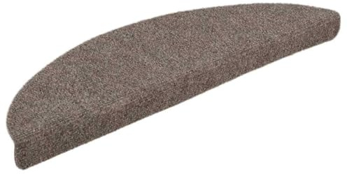 LoogCape stegmattor, självhäftande 5 st. 56 x 17 x 3 cm beige halvcirkelformad, trappmatta halkfri, trappskydd för trappor inomhus, skydd och stegdämpning