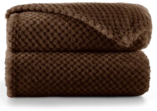 DecoKing gosig filt 70 x 150 cm brun filt mikrofiber levande filt överkast fleece mjuk mjuk gosig skandinavisk stil choklad Henry