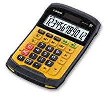 Casio WM-320MT - Calculadora básica (12 dígitos, resistente a polvo), color amarillo y negro
