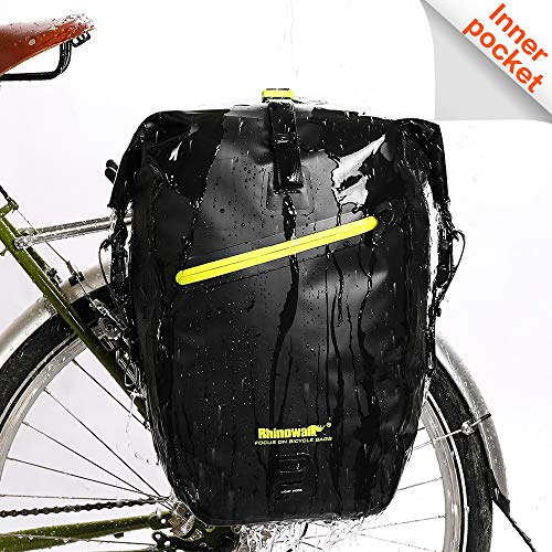 Rhinowalk Bike Bag Waterproof Bike Pannier Bag 27L,(for Bicycle Cargo Rack Saddle Bag Shoulder Bag Laptop Pannier Rack Bicycle Bag Professional Cycling Accessories)-Green
