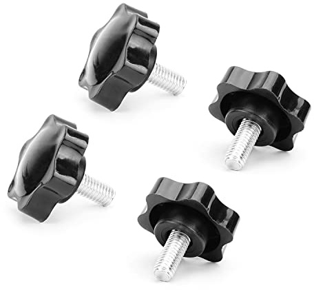 MroMax 4 pezzi M8 x 16 mm manopola a stella filettatura sostituzione vite di serraggio smontaggio rapido parti di ricambio maniglia di bloccaggio manopola a vite nera