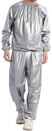 Urisgo Sauna-Anzug für Schweiß Fitness Saunaanzug für den ganzen Körper Trainingsanzug aus PVC, reißfest, für Damen und Herren