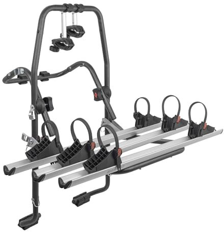 Menabo Fahrradträger 3 Fahrräder kompatibel mit Honda HR-V 2015-2025 Alu Schwarz Silber