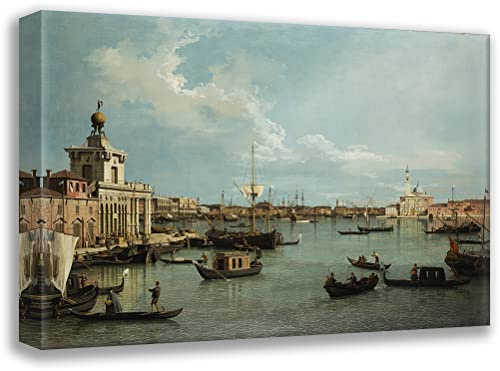 ArtDirect Canaletto 24x18 Gallery Wrapped Canvas Museum Art Print Titled: Venice, the Basin of San Marco from the Canale Della Giudecca (C. 1735-1744)