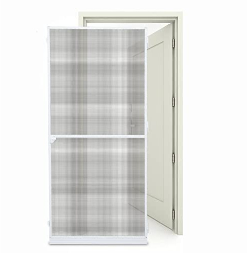 Vigevee Moustiquaire pour porte avec cadre en aluminium - 120 x 240 cm - Pour porte de balcon et de terrasse - Pour salon, balcon - Blanc