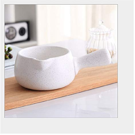 Christmas Korean Milk Pot Casserole Pot Ceramic Pot Baby Food Supplement Hot Milk Porridge (Color : Beige, Size : 700ML) (White 500ML)
