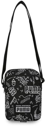 PUMA PUMA Academy Portable, Unisex-Kinder Schultertaschen, PUMA Black-B&W Graphic AOP, OSFA - 090699