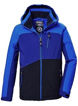 killtec Jungen Funktionsjacke mit Kapuze und Schneefang KOW 370 BYS JCKT, neon blue, 116, 42164-000