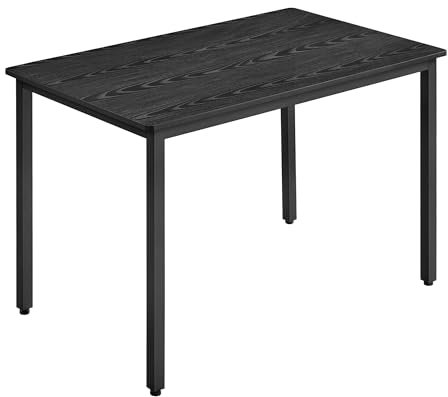 VASAGLE Esstisch, Küchentisch, 70 x 110 x 77 cm, Esszimmertisch für 4 Personen, Tisch Wohnzimmer, Schreibtisch, für Esszimmer, Küche, Industrie-Design, ebenholzschwarz-Mattschwarz KDT081B02