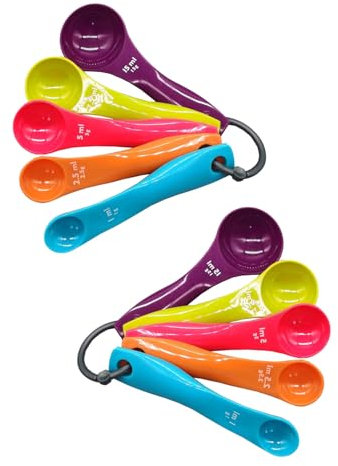 KGDUYC Set cucchiaini dosatori - 2 pcs 5 cucchiai dosatori colorati con diverse capacità,Cucchiai dosatori,misurini cucina,cucchiai dosatori in plastica per strumenti dosatori per liquidi e polveri