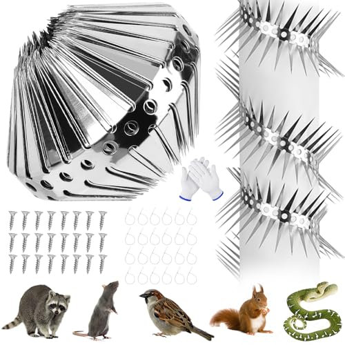 Mineup Protezione per Martore, 300cm Protezione Contro Arrampicata dei Gatti, Cintura Anti-Martore per Tubi di Scolo, Acciaio Inox Repellente per Procioni,per Casa, Grondaie e Alberi, Tagliabile