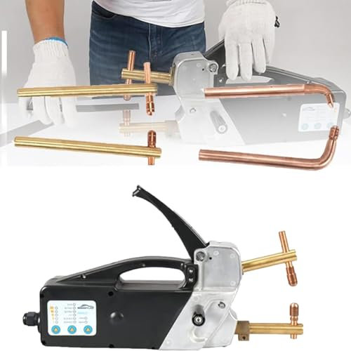 HQYMXYGEUR Portable Double Side Spot Welding Machine,Electric Handheld Welding Tip Gun,2.0 +2.0Mm Sheet Metal Repair Tool with Replaceable Welding Electrode Arms