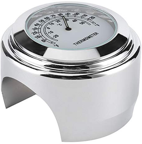 Wakects Motorcykelstyrning Termometer Cykel Temperaturmätare Bike Thermometer -20 ℃ -50 ℃ Vattentät Stötsäker med Tydlig LCD-skärm för ATV Snöskoter 7/8in 1in Handtagbar (Vit)