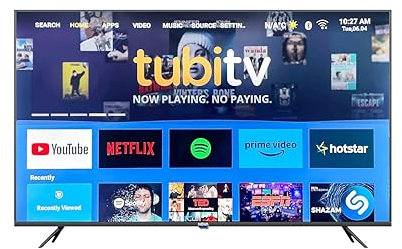 SMART TV 32 Pollici HD Full Screen, Android 14, Netflix, Prime Video, Youtube, Google Play - Bluetooth, Usb Support, 3D, Dolby Digital - Telecomando e Staffe, Senza Cornice Effetto Cinema