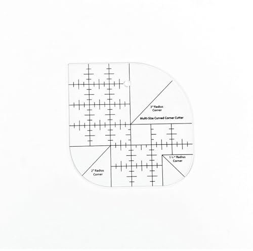 Cuixia Curved Corner Cutter Quilting Ruler, Sewing Ruler with Guides for Fabric, Patchwork Quilting Templates, Practical Sewing Accessories and Quilting Supplies for DIY Projects
