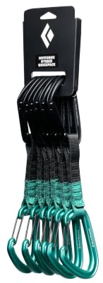 BLACK DIAMOND Hotforge Hybrid Climbing Quickdraw Clean Green (6-Pack) 12 cm