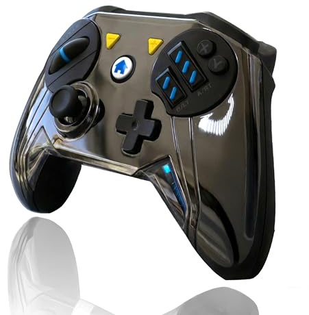 GHOST GEAR Wireless Racing Controller for Nintendo Switch 2 & Switch & PC (Windows 10+), Dual Pressurized Pedals, Precision Rotational Steering Wheel, Custom Button Mapping, Interchangeable Magnetic Faceplates (Black/White)