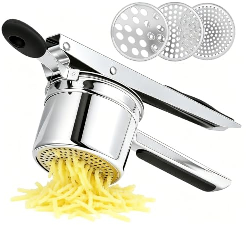Presse PuréE Acier Inoxydable 3 Disques Multifonction Pour Pommes de Terre Potiron et Carotte Grand Capacité AntidéRapant