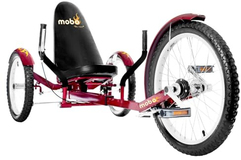 Mobo Cruiser Triton Pro Recumbent Trike. Adult Beach Cruiser Tricycle for Women & Men. Petal 3-Wheel Bike , Red, 28 x 29 x 48 inches (61” extended)