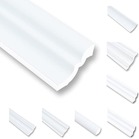 4 metros de molduras de techo de poliestireno XPS, listas para acabado, blanco, 50x50 mm, perfil decorativo, molduras de poliestireno, molduras de techo, molduras decorativas, paquete económico NS50