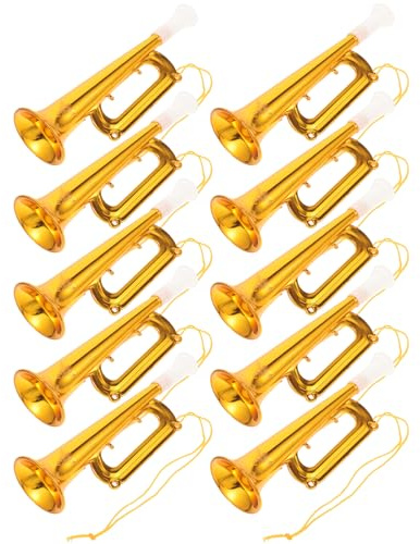 Toddmomy 10 Pcs Mini Trumpet Toys Children S Trumpet Funny Trumpets Cheering Prop Plastic Musical Toys for Kids School Ceremonies Parties Christmas New Year Weddings Concerts