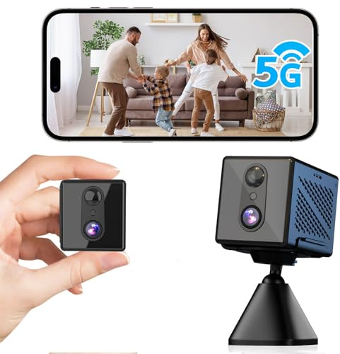 javiscam 2026 Upgraded 4K 5GHz WiFi Indoor Security Camera, Mini Nanny Camera with Free Cloud Storage, Night Vision, Motion Detection Alerts, Long Battery Life Home Surveillance Cam