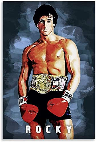 5d Diamond Painting Diamant Bilder FüR Erwachsene Und Kinder Rocky Balboa Poster Vintage Boxen Bild DIY Kreuzstich Arts Craft Kristall Strass Stickerei 15.7x19.7(40x50cm) Kein Rahmen