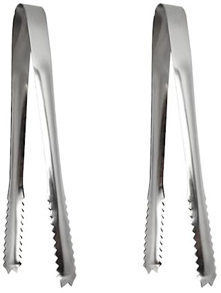 Pinze per Zucchero, 2 Pcs Pinze per Zucchero in Acciaio Inox, Pinze per Ghiaccio, Mini Pinze da Portata, per Cucina, Bar, Caffè, Matrimoni, Feste, Buffet ecc