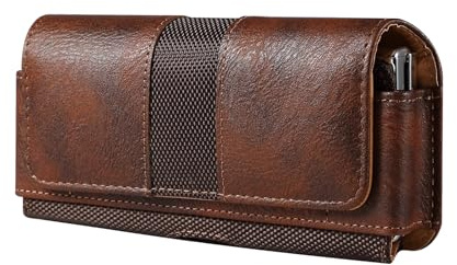 Sacoche de Ceinture Cuir Compatible avec Samsung Galaxy Z Fold 6/5/4/3/2/1 5G, Horizontal Sacs Ceinture Clip Sac Banane Cuir Housse de Transport avec Porte-Carte Compatible avec Huawei Mate X2/XS/X3