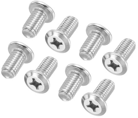 PATIKIL Vis à Tête Ronde Plate Phillips, Lot de 8 Vis M8-1.25 x 15mm en Acier Inoxydable 304 18-8 à Filetage Complet, Vis de Machine à Tête Phillips, Boulons de Connexion pour Meubles