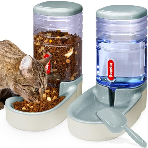 Automatic Pet Feeder Small&Medium Pets Automatic Food Feeder and Waterer Set 3.8L, Travel Supply Feeder and Water Dispenser for Dogs Cats Pets Animals