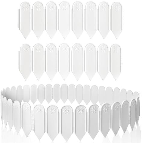 Focenat 10PCS Bordure de Jardin en Plastique, 4m Clôture de Jardin, Bordure de Pelouse Flexible, Palissade de Jardin, Bordure Parterre de Fleurs, Palissade Mini pour Jardin Allée Paysage, 15cm de Haut