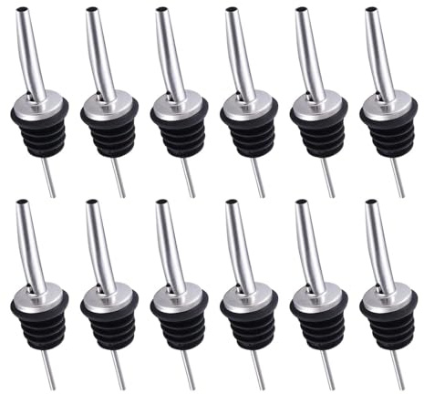 Minnhua Kopfstütze Auto Kinder 12PCS Flaschenausgießer Edelstahl Konische Ausgießer Spirituosen Dosierer für Flaschen Ausgießer für Ölflaschen Ölausgießer Schnapsspender für Öl Spirituosen Wein Kaffee