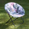 OHS Moon Chair Tropical Print Folding Camping Chair, Lightweight Portable Padded Seat with Steel Frame Outdoor Camping Moon For Garden & Beach, Green-One Size