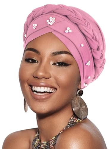 African Women Turban Caps Pre-Tied Twisted Turbans Head Scarf for Women Hair Wraps Cover Beanie Cancer Chemo Headwear