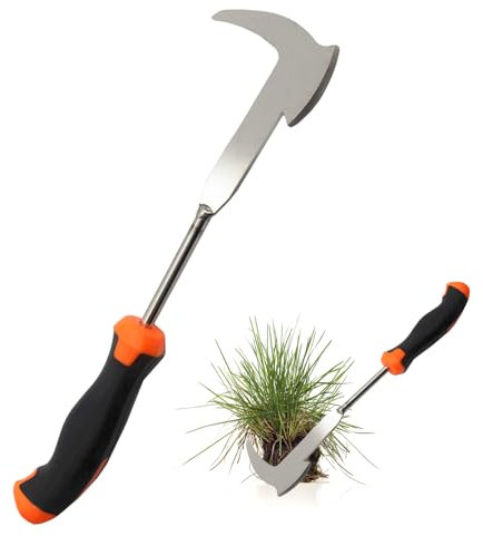 LUMOOM Grattoir à joints, désherbeur en acier inoxydable, avec bord dentelé, broyeur manuel pour creuser, enlever la mousse et les mauvaises herbes