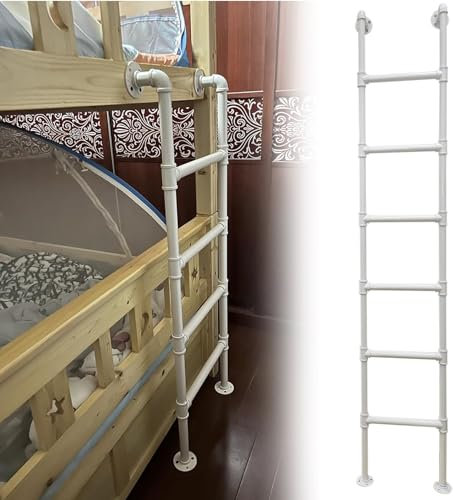 Échelle de grenier murale en fer forgé blanc pour grenier et fenêtre, gain de place, escaliers (137 cm)