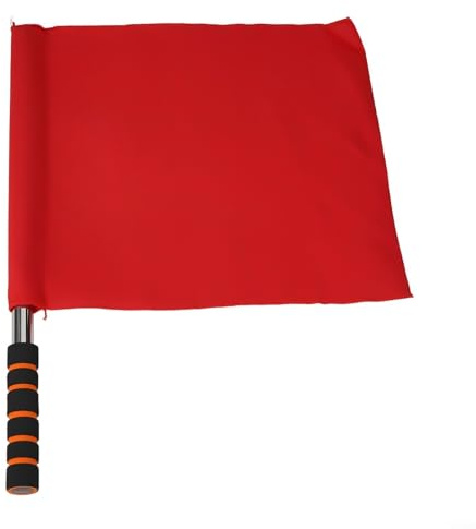 JoyousMall Soccer Referee Flags for Football Linesman Lightweight and Portable Sports Game Equipment (Red)