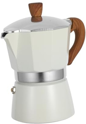 WEKADRIN 1pezzi Macchina Per Caffè Espresso Manuale Caffettiera Resistente Per Bollitore Caffè Filtro Per Fondi Bianca