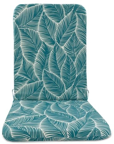 Cuscino per sedia ad acqua con schienale alto, imbottito in schiuma, per interni ed esterni, con seduta e schienale integrati, motivo a 4 foglie (foglie blu, rosa, foglia di banana (B, 45x108x3cm)