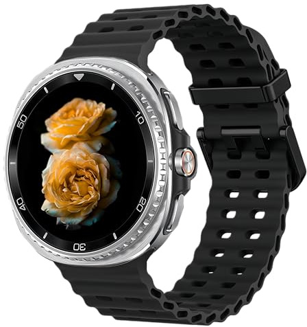 Marin Sportband Kompatibelt med Galaxy Watch 8 40mm, 44mm & 8 Classic 46mm, Mjukt Silikon Andningsbart Vattentätt Sömlöst Band för Herr Dam