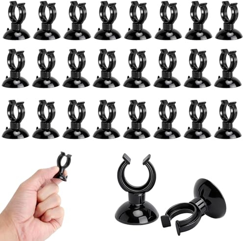 WOKICOR Ventose per acquario, 25 pezzi, per acquario, colore nero, diametro interno 17 mm, ventosa per ventose di ricambio, per tubo