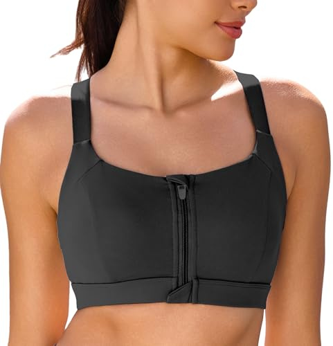 Vorcy Front Zipper Sports Bras Women High Impact Sports Bras High Support