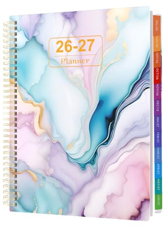 Academic Diary 2026-2027 Week to View A4 July 2026 - June 2027, Weekly Planner 2026-2027 with Tabs, Mid Year Work Diary, Hardcover Spiral Twin-Wire Binding, 100gsm Thick Paper for School Teachers