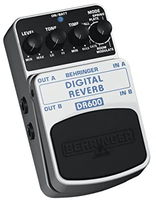 Behringer DR600 Digital Stereo Reverb Effektpedal, Silber, 1 Stück